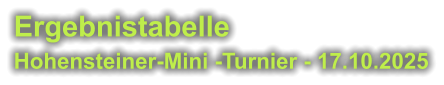 Ergebnistabelle  Hohensteiner-Mini -Turnier - 17.10.2025