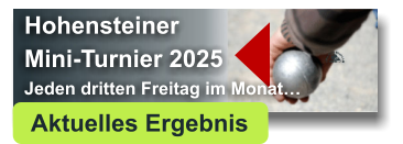 Hohensteiner Mini-Turnier 2025 Jeden dritten Freitag im Monat… Aktuelles Ergebnis