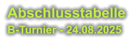 Abschlusstabelle  B-Turnier - 24.08.2025