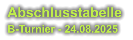 Abschlusstabelle  B-Turnier - 24.08.2025