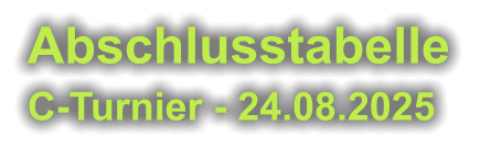 Abschlusstabelle  C-Turnier - 24.08.2025