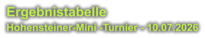 Ergebnistabelle  Hohensteiner-Mini -Turnier - 10.07.2026